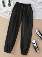 Joggers Drawstring Grey Women's Relaxed Fit Sweatpants – Casual, Loungewear, Gym, Everyday Comfort