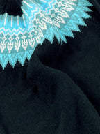 Jumper Chunky Knit Women's Green Black Fair Isle Round Neck Pullover – Casual, Winter Layering Gift