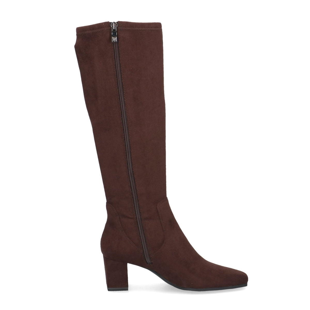 Knee High Boots Brown Suede Block Heel Women's Stretch – Casual, Office · Werune