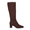 Knee High Boots Brown Suede Block Heel Women's Stretch – Casual, Office · Werune