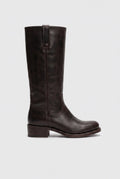 Knee High Boots Leather Brown Women's Pull-On Round Toe – Casual, Office, Holiday, Gift