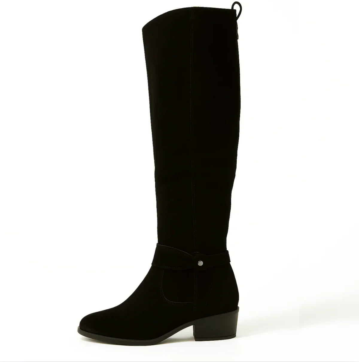 Knee-High Boots Suede Beige Women's Block Heel Slouch – Casual, Office, Holiday, Gift