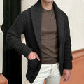 Knit Cardigan Ribbed Shawl Collar Men's – Casual, Office, Holiday, Gift · Werune