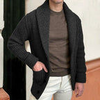 Knit Cardigan Ribbed Shawl Collar Men's – Casual, Office, Holiday, Gift · Werune