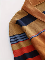 Knit Cardigan Striped Shawl Collar Men's Button-Up Sweater – Casual, Office, Holiday, Gift