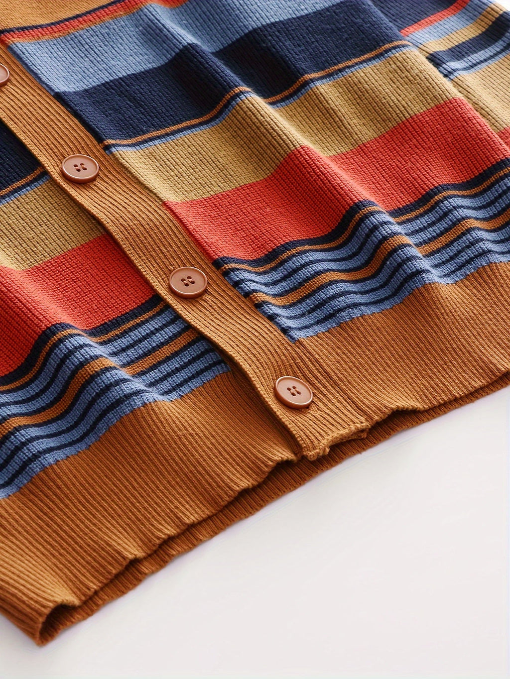 Knit Cardigan Striped Shawl Collar Men's Button-Up Sweater – Casual, Office, Holiday, Gift