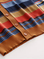 Knit Cardigan Striped Shawl Collar Men's Button-Up Sweater – Casual, Office, Holiday, Gift