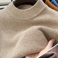 Knit Jumper Mock Neck Fleece-Lined Men's Pullover – Casual, Winter Warm Everyday Layering