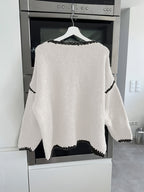 Knit Sweater Boat Neck Oversized Women's Long Sleeve Jumper – Casual, Office · Werune
