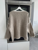 Knit Sweater Boat Neck Oversized Women's Long Sleeve Jumper – Casual, Office · Werune
