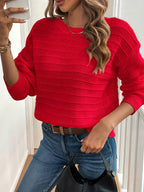 Knit Sweater Women's Bow-Detail V-Neck Long Sleeve Jumper – Casual, Office, Autumn Layering Gift
