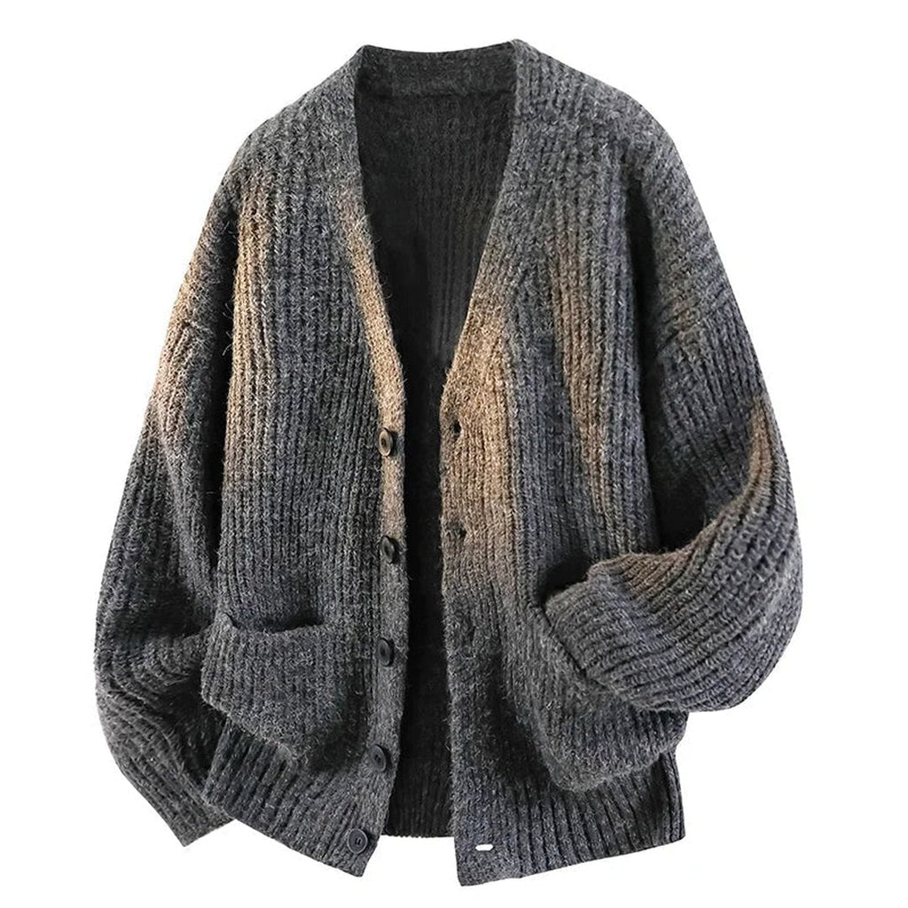 Knitted Cardigan Ribbed Green Women's V-Neck Button-Up – Casual, Office, Autumn, Gift
