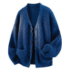 Knitted Cardigan Ribbed Green Women's V-Neck Button-Up – Casual, Office, Autumn, Gift