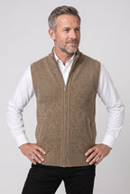 Knitted Gilet Black Full-Zip Stand Collar Men's Sleeveless Cardigan – Casual, Office