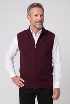 Knitted Gilet Black Full-Zip Stand Collar Men's Sleeveless Cardigan – Casual, Office
