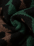 Knitted Jumper Aztec Geometric Green Brown Men's Crew Neck Pullover – Casual, Autumn Winter Wear