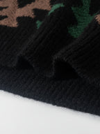 Knitted Jumper Aztec Geometric Green Brown Men's Crew Neck Pullover – Casual, Autumn Winter Wear