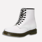 Lace-Up Ankle Boots Leather Block Heel Brown Women's – Casual, Office, Holiday, Gift