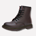 Lace-Up Ankle Boots Leather Block Heel Brown Women's – Casual, Office, Holiday, Gift