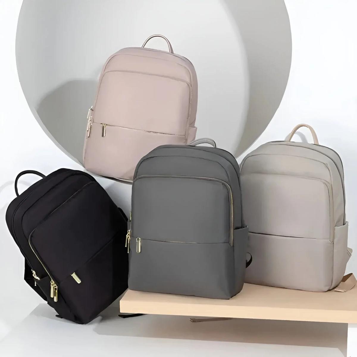 Laptop Backpack Nylon Waterproof Beige Women's – Travel, Office, Casual, School, Gift
