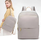 Laptop Backpack Nylon Waterproof Beige Women's – Travel, Office, Casual, School, Gift