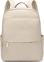 Laptop Backpack Nylon Waterproof Beige Women's – Travel, Office, Casual, School, Gift
