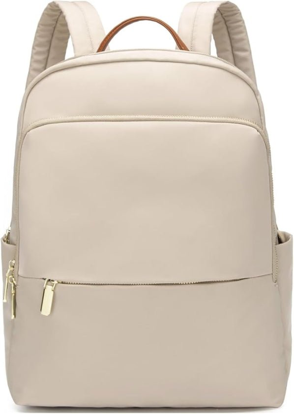 Laptop Backpack Nylon Waterproof Beige Women's – Travel, Office, Casual, School, Gift