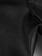 Leather Biker Jacket Men's Black Removable Hood Zip-Up – Casual, Motorcycle, Everyday Outerwear