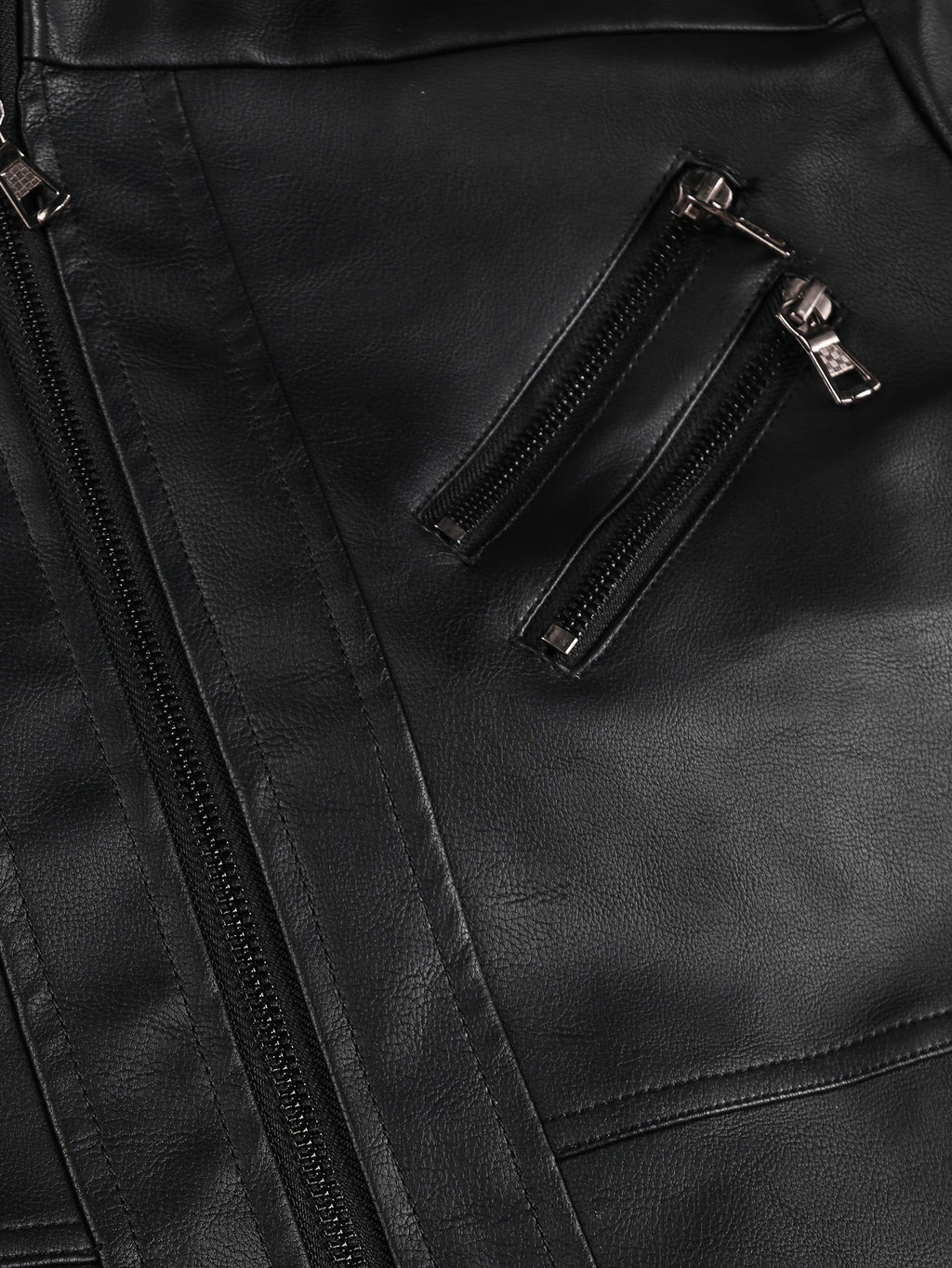 Leather Biker Jacket Men's Black Removable Hood Zip-Up – Casual, Motorcycle, Everyday Outerwear