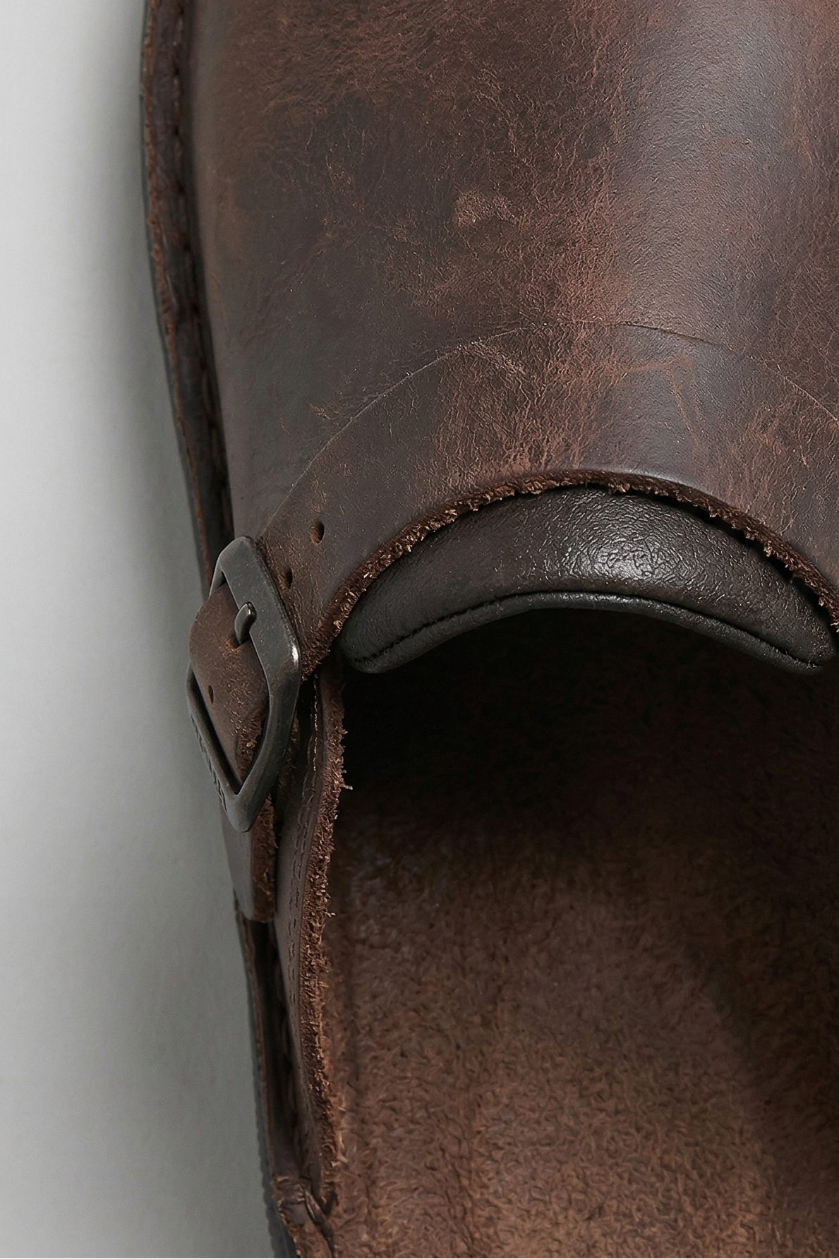 Leather Clog Mules Brown Buckle Strap Men's – Casual, Everyday Slip-On Shoes with Chunky Sole
