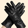 Leather Gloves Black Women's Stitched Detail – Casual, Winter, Office, Gift · Werune