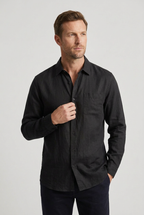 Linen Shirt Long Sleeve Beige Men's Button-Down – Casual, Office, Holiday, Gift · Werune