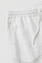 Linen Trousers White Men's Drawstring Waist – Casual, Holiday, Summer, Office, Gift
