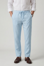 Linen Trousers White Men's Drawstring Waist – Casual, Holiday, Summer, Office, Gift