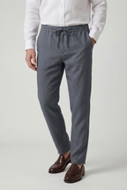 Linen Trousers White Men's Drawstring Waist – Casual, Holiday, Summer, Office, Gift
