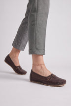 Loafers Faux Leather Brown Women's Slip-On Flats – Casual, Office, Everyday Comfort Walking
