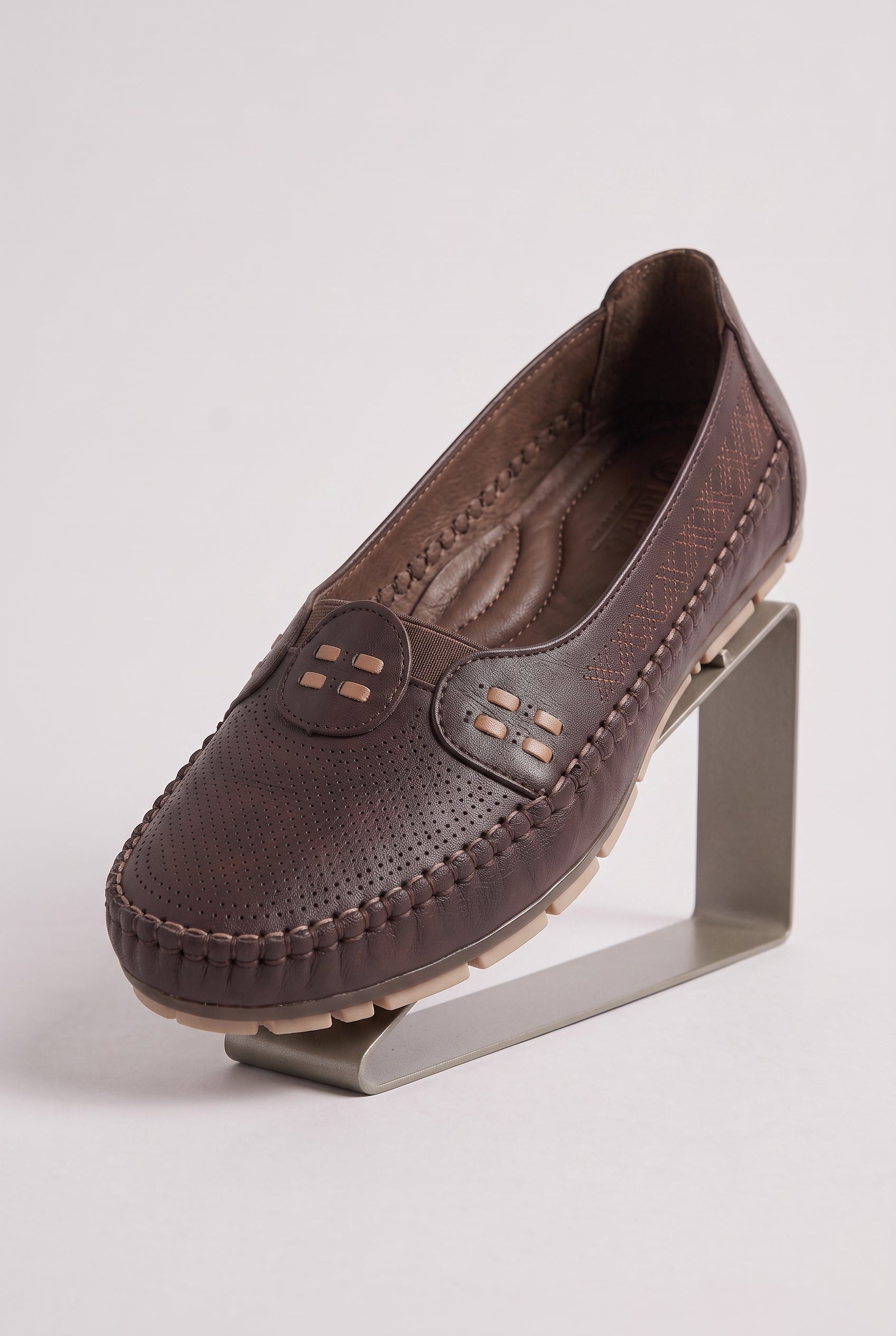 Loafers Faux Leather Brown Women's Slip-On Flats – Casual, Office, Everyday Comfort Walking