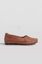 Loafers Faux Leather Brown Women's Slip-On Flats – Casual, Office, Everyday Comfort Walking