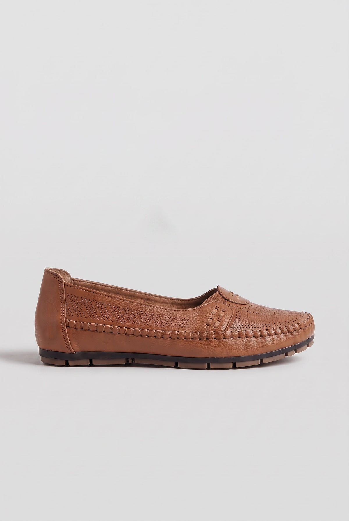 Loafers Faux Leather Brown Women's Slip-On Flats – Casual, Office, Everyday Comfort Walking