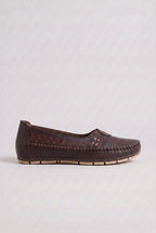 Loafers Faux Leather Brown Women's Slip-On Flats – Casual, Office, Everyday Comfort Walking