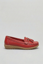Loafers Leather Blue Women's Tassel Slip-On Cushioned Insole – Casual, Office · Werune