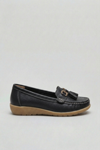 Loafers Leather Blue Women's Tassel Slip-On Cushioned Insole – Casual, Office · Werune