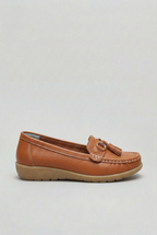 Loafers Leather Blue Women's Tassel Slip-On Cushioned Insole – Casual, Office · Werune