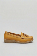 Loafers Leather Blue Women's Tassel Slip-On Cushioned Insole – Casual, Office · Werune