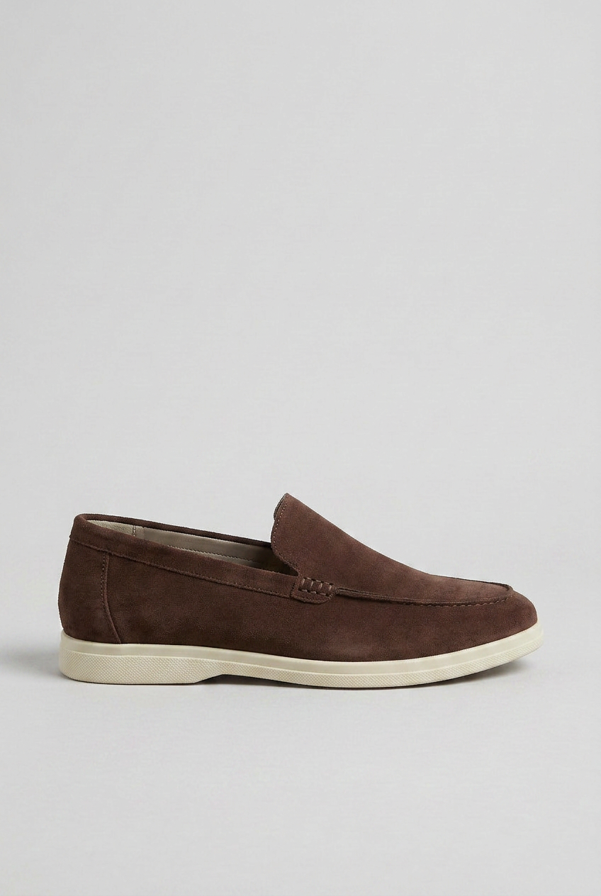 Loafers Suede Beige Men's Slip-On Round Toe – Casual, Office, Holiday, Gift Everyday Comfort Shoes
