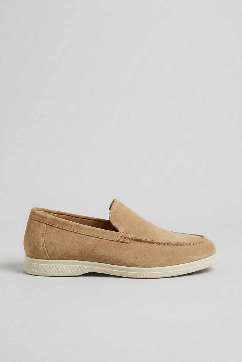Loafers Suede Beige Men's Slip-On Round Toe – Casual, Office, Holiday, Gift Everyday Comfort Shoes