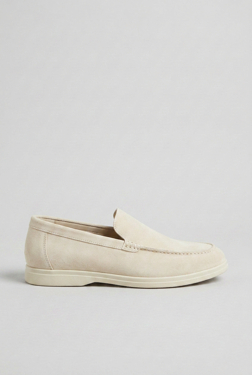 Loafers Suede Beige Men's Slip-On Round Toe – Casual, Office, Holiday, Gift Everyday Comfort Shoes