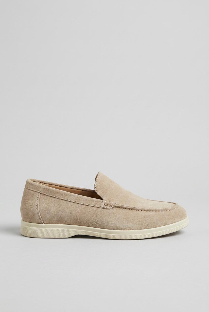 Loafers Suede Beige Men's Slip-On Round Toe – Casual, Office, Holiday, Gift Everyday Comfort Shoes