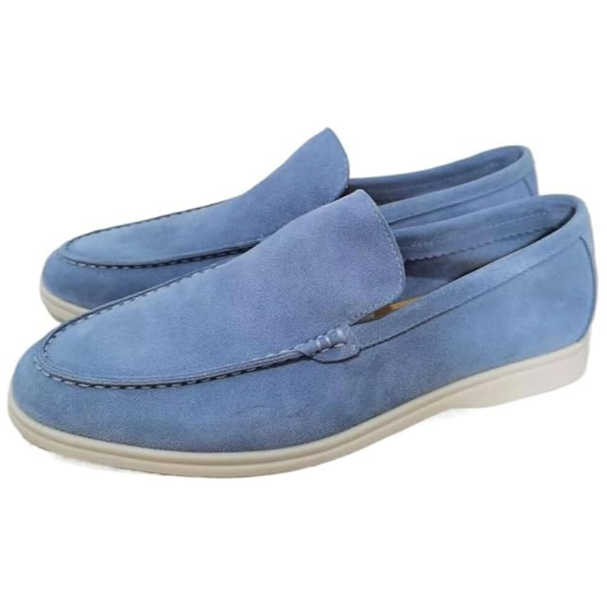 Loafers Suede Leather Slip-On Men's Blue – Casual, Office, Holiday, Gift · Werune