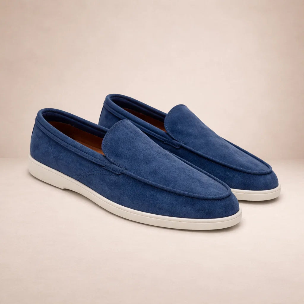 Loafers Suede Leather Slip-On Men's Blue – Casual, Office, Holiday, Gift · Werune
